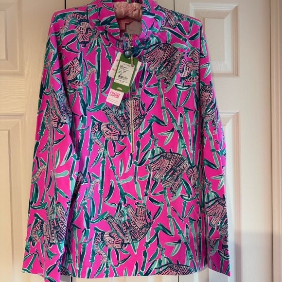Lilly Pulitzer Jackets & Blazers - Brand-New LILLY PULITZER SKIPPER POPOVER MANDEVILLA PINK EXTRA LUCKY Sz LARGE